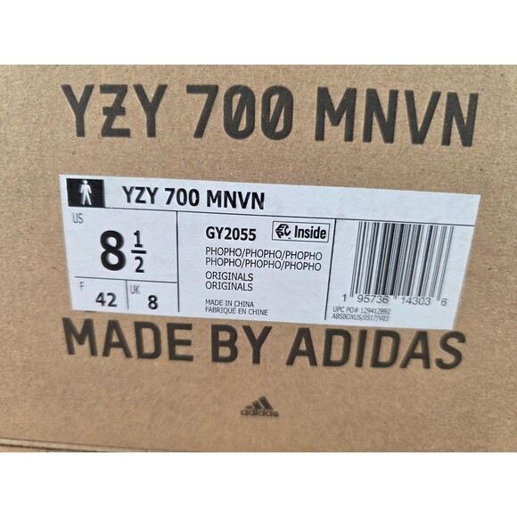 Adidas Yeezy Boost 700 MNVN Laceless Phosphor 2022 Mens Size 8.5 (GY2055) main image 14